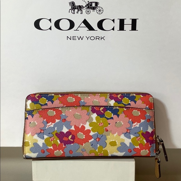 Coach Floral Print Accordion Wallet - Picture 2 of 5